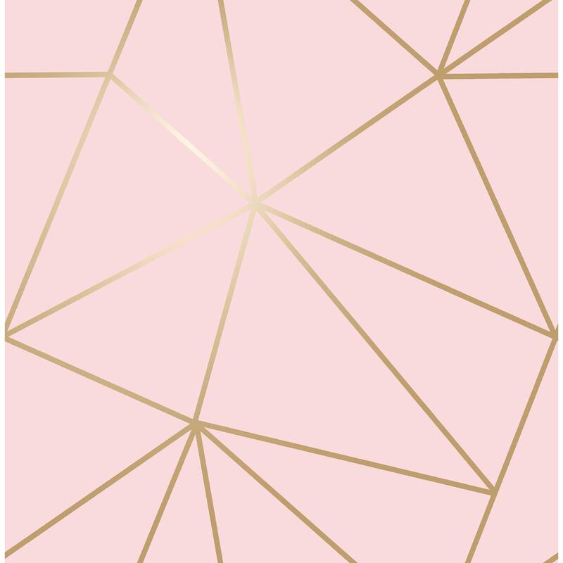 Advantage Metallic Geo Pink Triangles Wallpaper