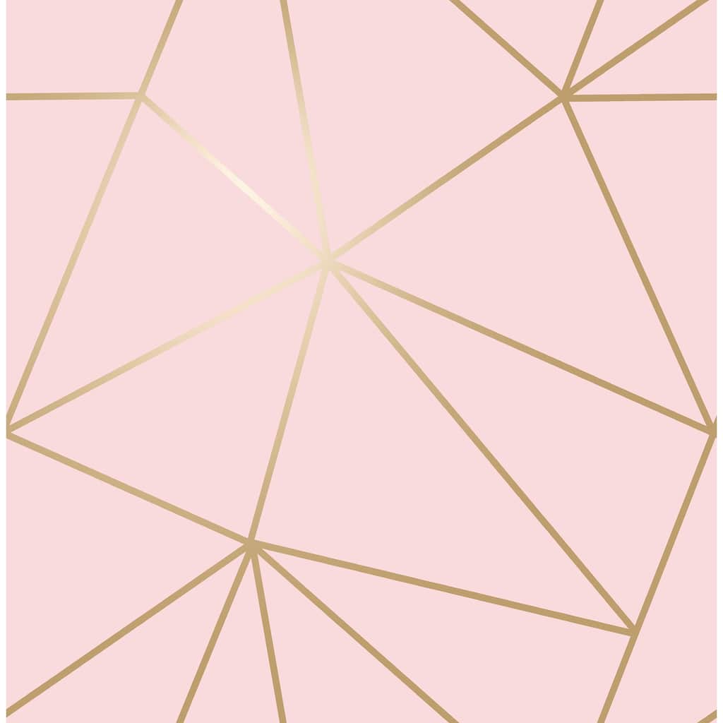 Advantage Metallic Geo Pink Triangles Wallpaper