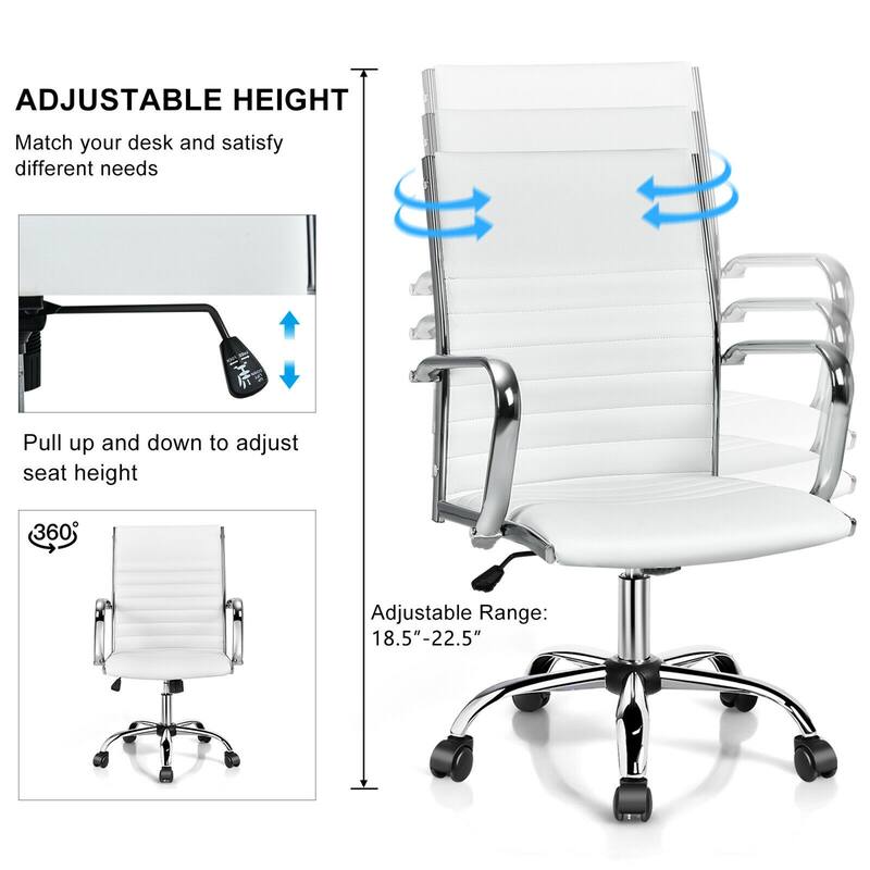 Gymax PU Leather Office Chair High Back Conference Task Chair