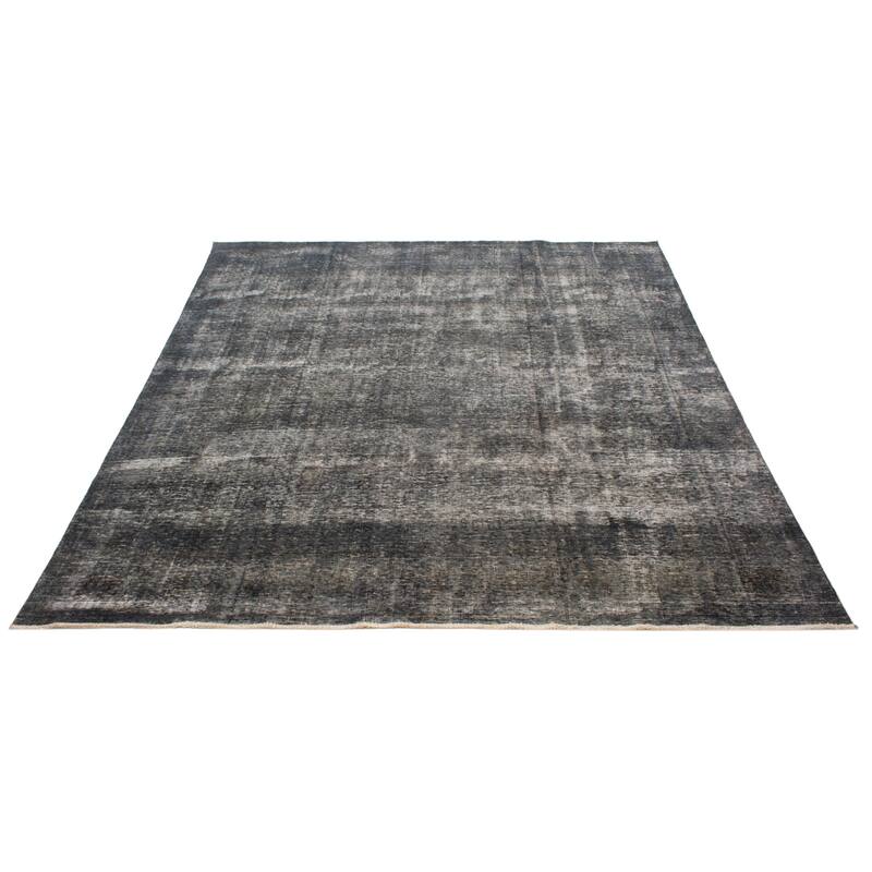 ECARPETGALLERY Hand-knotted Color Transition Dark Grey Wool Rug - 9'8 x 10'10