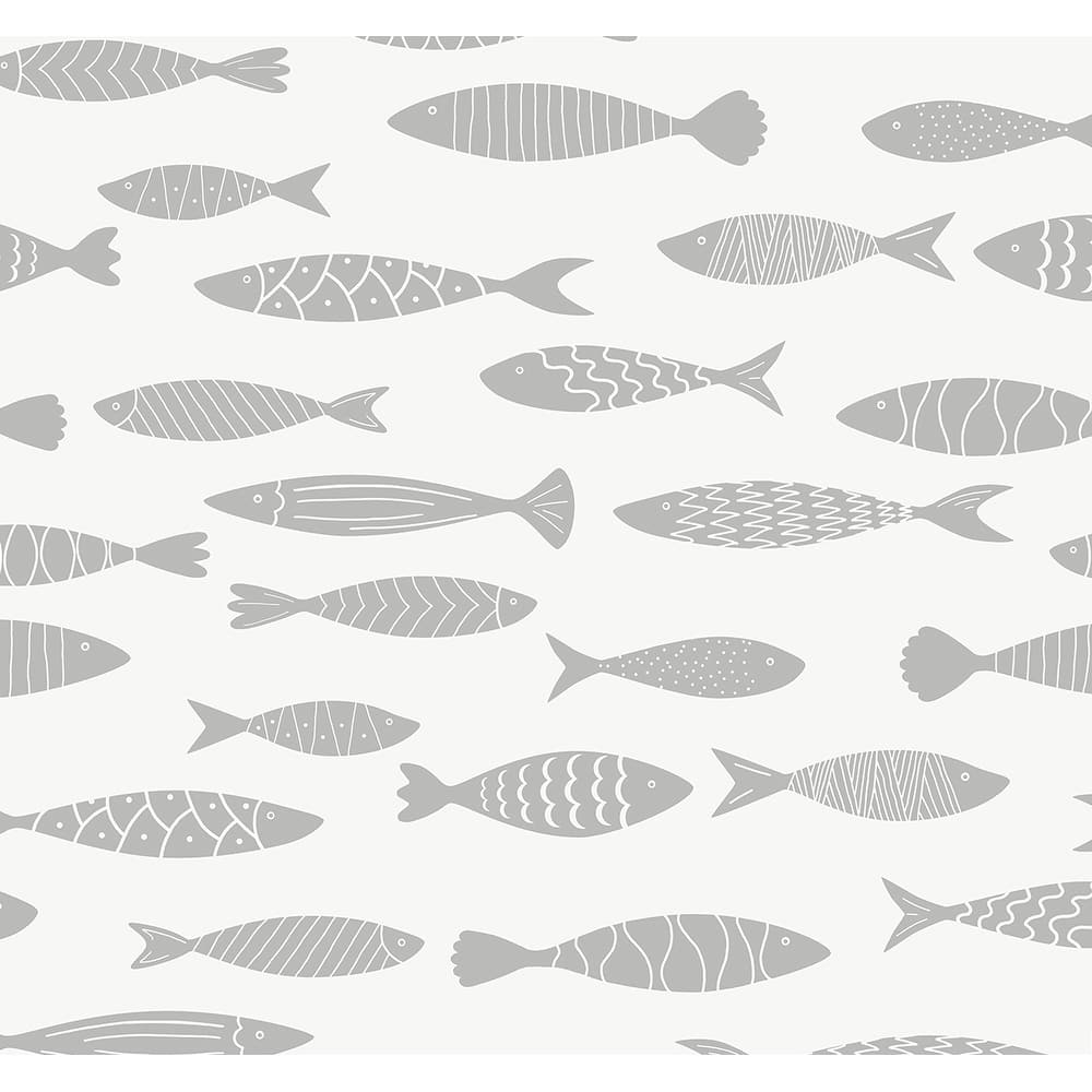Seabrook Designs Bay Fish Unpasted Wallpaper
