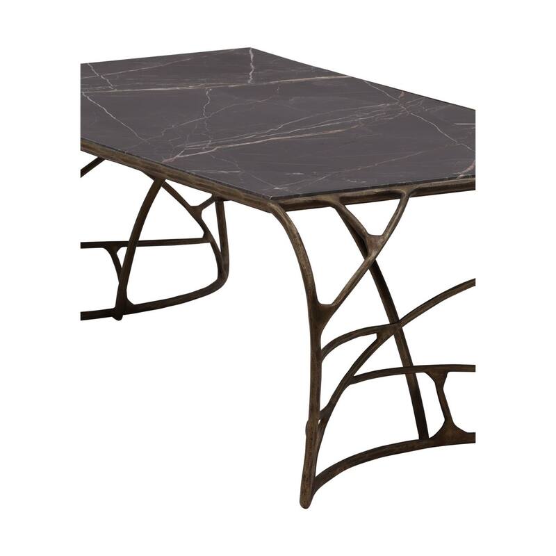 Furniture Classics Mirabelle Bronze Iron and Marble Inlay Coffee Table