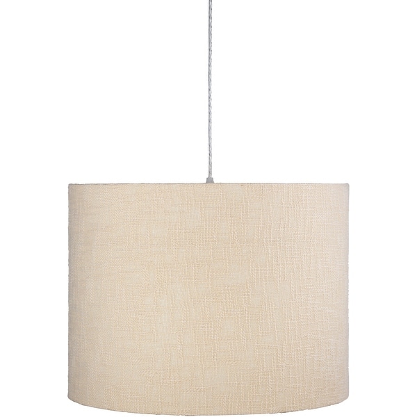 slide 2 of 5, Moira Ivory Cotton Drum Pendant - 16"H x 21"W x 21"D 16"H x 21"W x 21"D - Off White