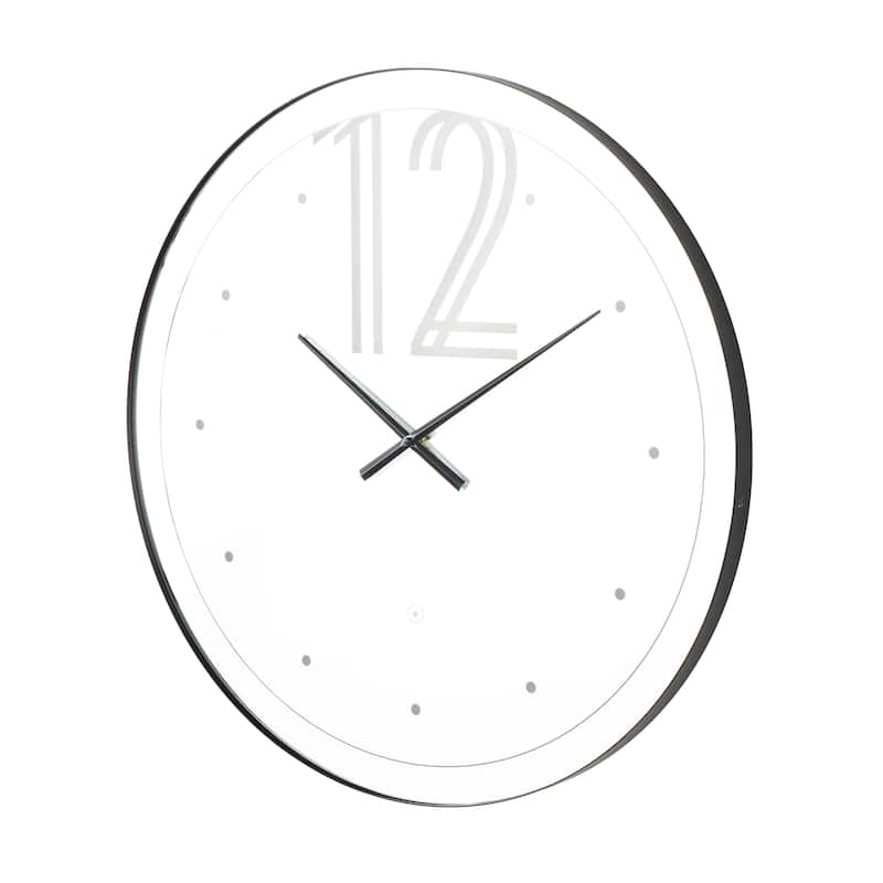 Glass LED Decorative Wall Clock with Black Clocks Hands and White Numbers - Multi Colored - Roche River Decor