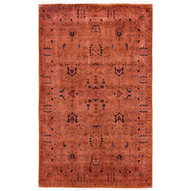 Overdyed One-of-a-Kind Hand-Knotted Area Rug - Brown - 4' 2" x 6' 5"