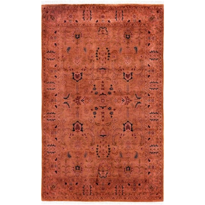 Overdyed One-of-a-Kind Hand-Knotted Area Rug - Brown - 4' 2" x 6' 5"