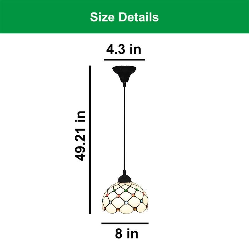 8 Inch bulb lights black Tiffany lamp metal pendant light