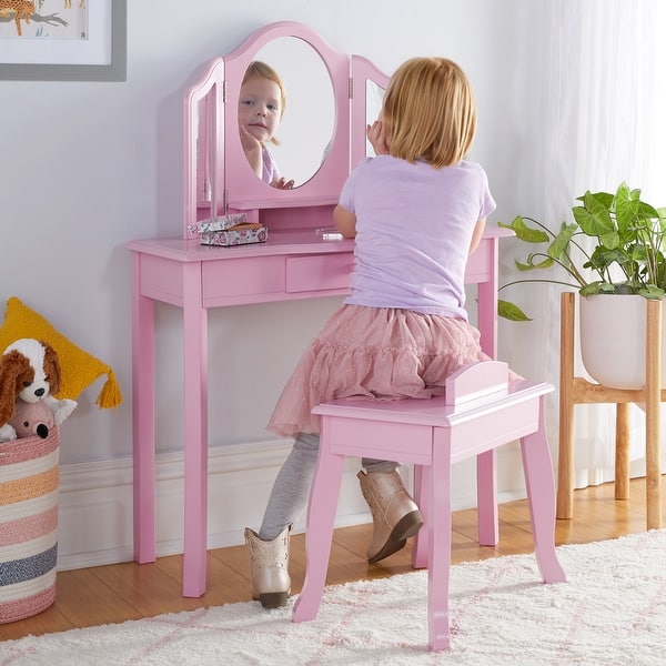 slide 2 of 12, Guidecraft Vanity and Stool Pink
