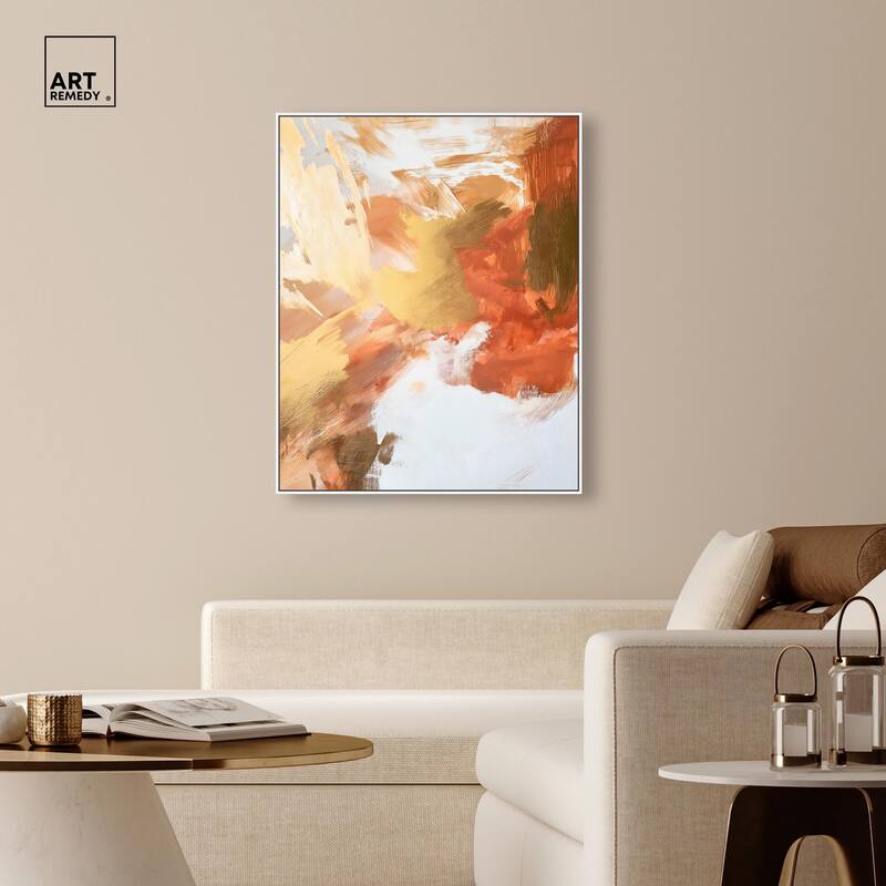 Golden Yellow Citrus Burst I Canvas by Art Remedy