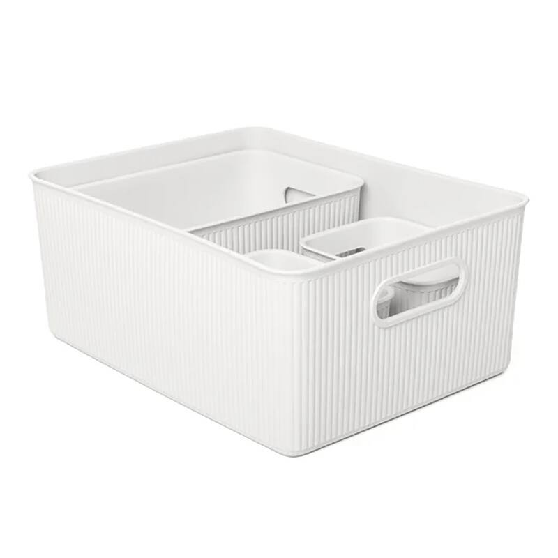 Set of 4 Ribbed bins