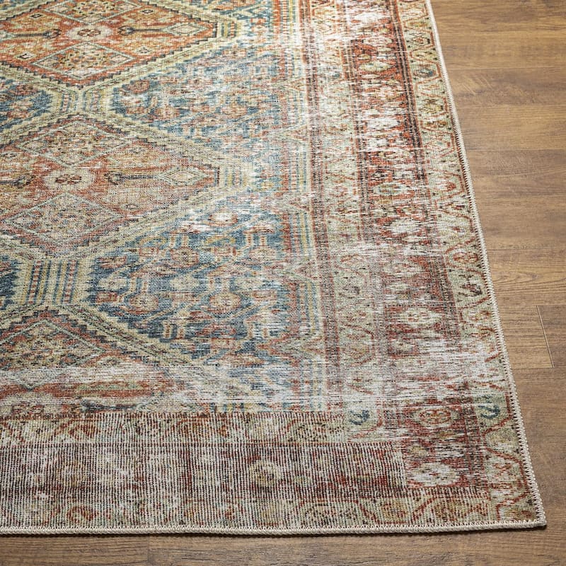 Livabliss Traditional Amelie Medallion Washable Area Rug