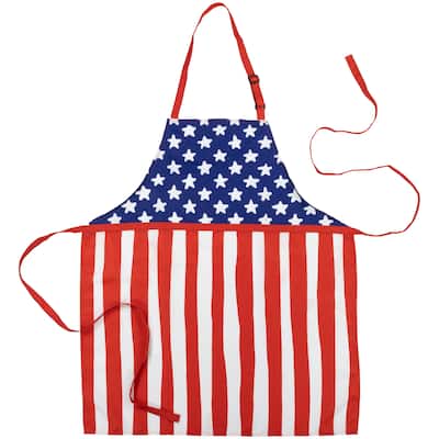 31.5" Adjustable Stars and Stripes Americana Cooking Apron - One Size