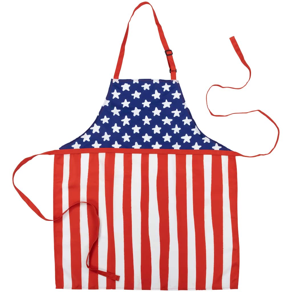 31.5" Adjustable Stars and Stripes Americana Cooking Apron - One Size