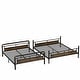 preview thumbnail 24 of 37, Metal Bunk Bed Retro Black Bed Frame with Ladder and Guardrail, Industrial Detachable Bunkbeds Convertible 2 Platform Beds