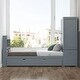 preview thumbnail 26 of 32, Twin Size Platform Bed with Storage Headboard and Footboard, Pull Out Shelves and Twin Size Trundle, Gray