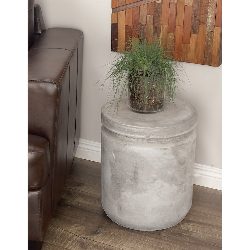 Fiber clay Industrial Outdoor Stool 17 x 15 x 15 - Grey