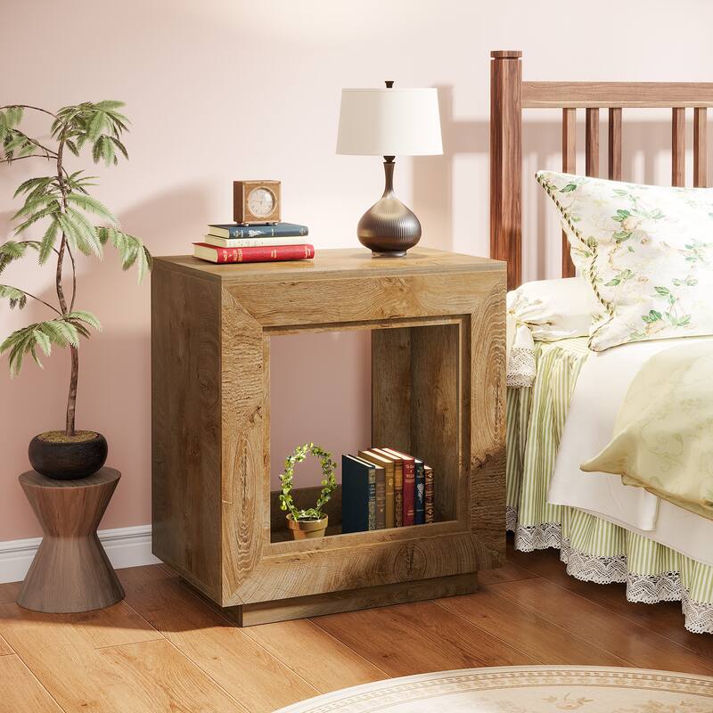 End Table, Side Table with Storage Shelf, Nightstand Bedside Table for Bedroom, Living Room, Entryway