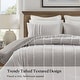 preview thumbnail 25 of 39, Harbor House Anslee Taupe 3 Piece 100% Cotton Yarn Dyed Duvet Cover Set with Overlap Closure Shams
