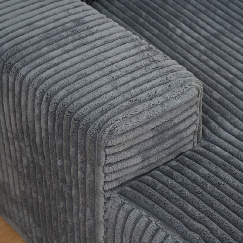 Sofa 113-in Casual Gray 3 -seater Reclining Sectional - 8' x 10'