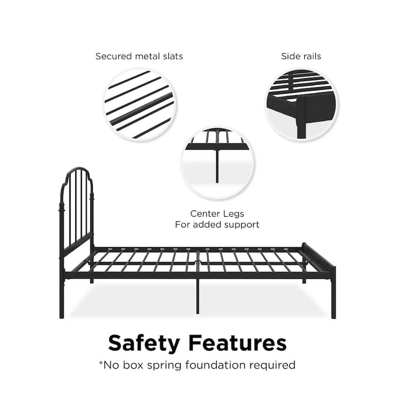 RealRooms Camie Adjustable Height Metal Bed Frame
