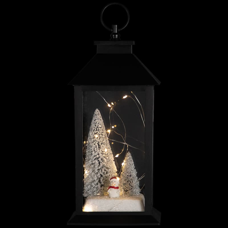 LED Lighted Snowman Winter Scene Christmas Lantern - 11"
