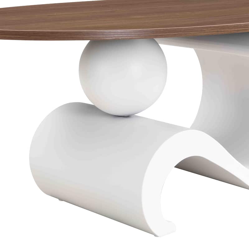Nesting Coffee Table Set Of 2,Oral And Round Coffee Table Set,Table For Living Room,Large 47.24'',Small 19.69''