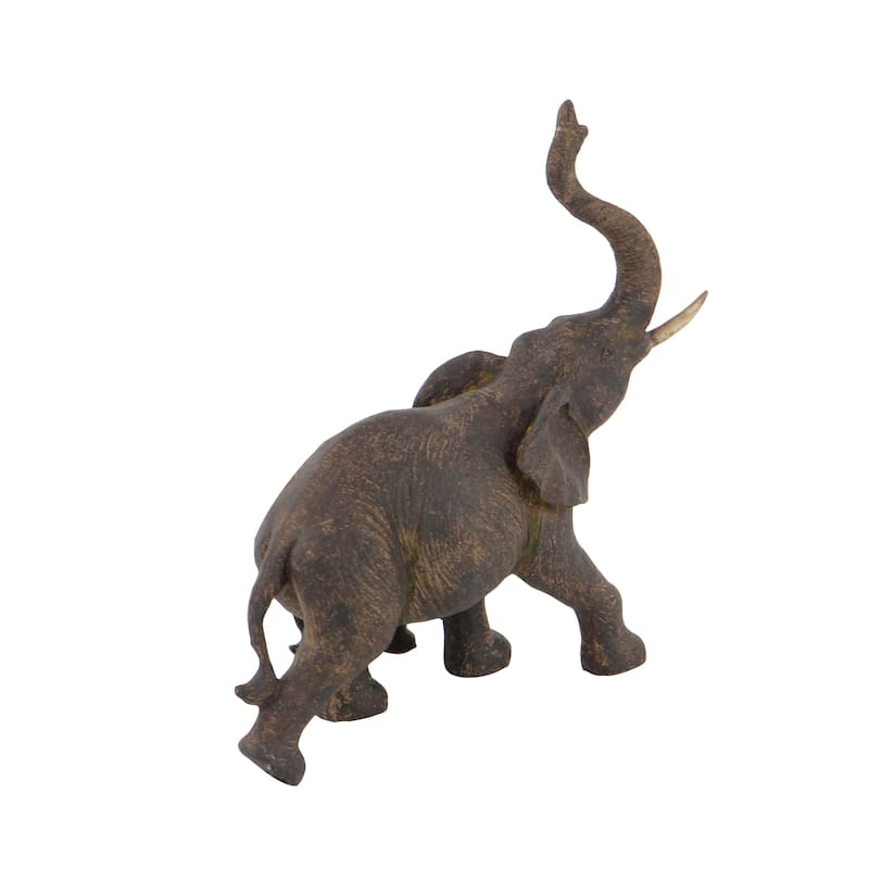 Polystone Elephant Decorative Sculpture - Brown - Roche River Decor