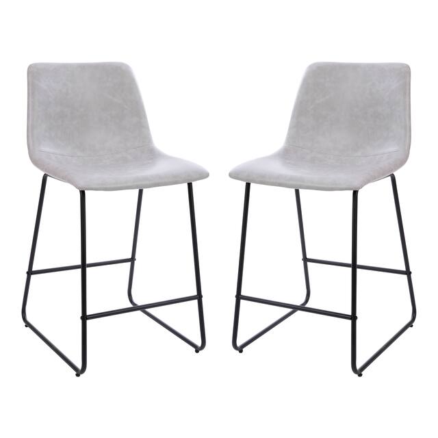 LeatherSoft Counter-height Stools (Set of 2)