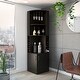 preview thumbnail 22 of 36, TUHOME Syrah Space Efficient Corner Bar Cabinet with 2-Doors Black