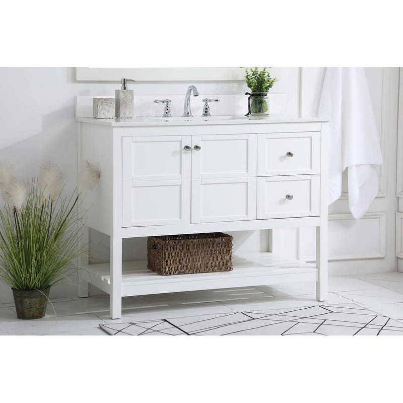 Elegant Lighting VF16442-BS Theo 42" Free Standing Single Basin Vanity