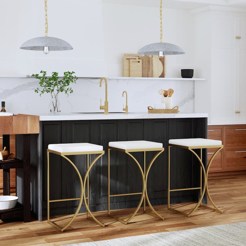 Natalya 31" Bar Stool - Polished Gold