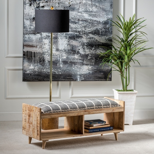 Mango wood storage bench deals