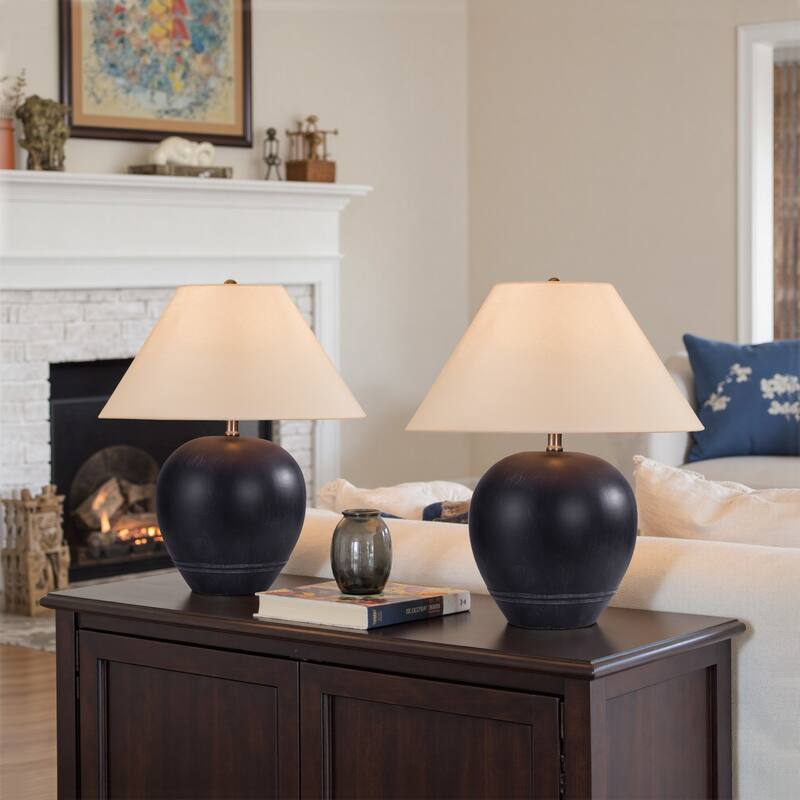 Ceramic Table Lamp with Linen Shade