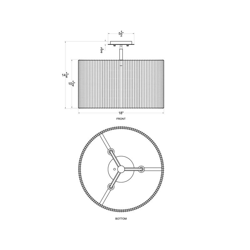Varaluz Jacob's Ladder 3-Light Semi-Flush Ceiling Light- French Gold