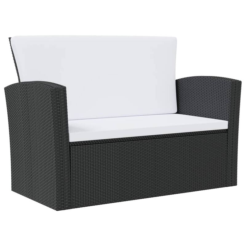 vidaXL Patio Lounge Set Sectional Sofa Set 4 Piece with Cushions Poly Rattan