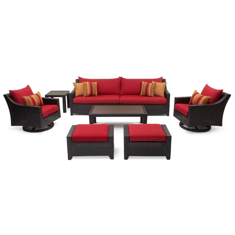 Deco 8 Piece Sunbrella Outdoor Patio Sofa & Motion Club Chair Set