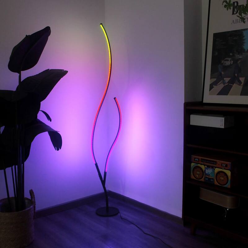 56" Modern Spiral LED Floor Lamp