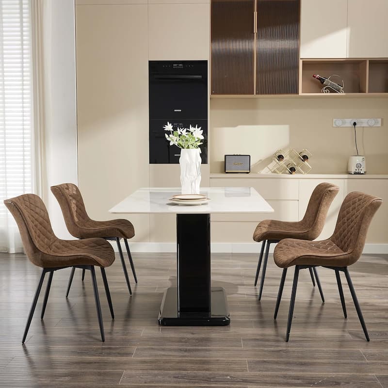 Upholstered Dining Chairs Set of 2, Mid Century Modern Armless Kitchen Chair