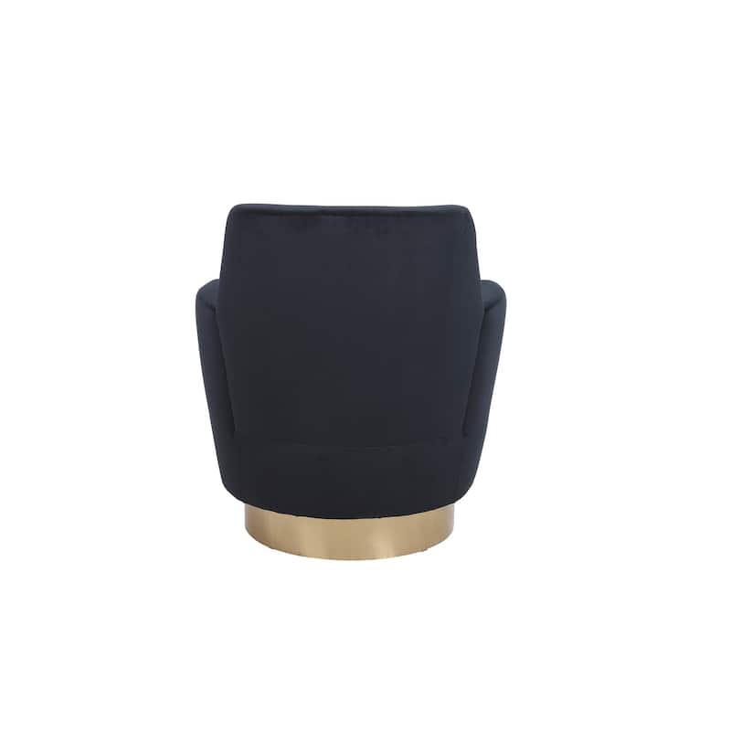 Swivel Accent Chairs Armchair for Living Room, Reading Chairs , Round Barrel Chairs with Gold Stainless Steel Base
