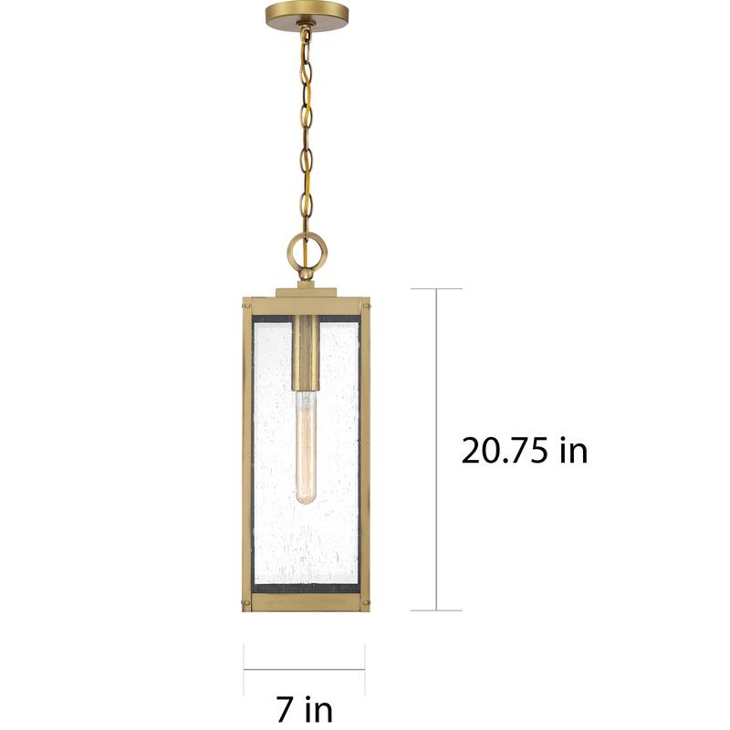Rumadan Antique Brass 1-light Outdoor Hanging Lantern by Havenside Home