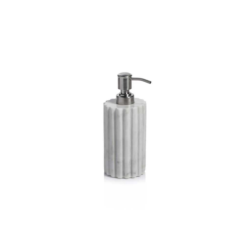 Calabria Fluted Marble Soap / Lotion Dispenser - White