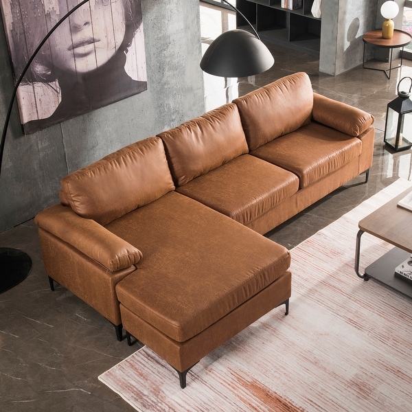 Suede leather best sale sectional