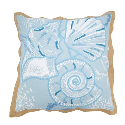 Sandy Shores Seashells Throw Pillow