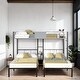 preview thumbnail 1 of 16, Twin Metal Triple Bunk Bed with Vent Board,Separatable into Three Beds