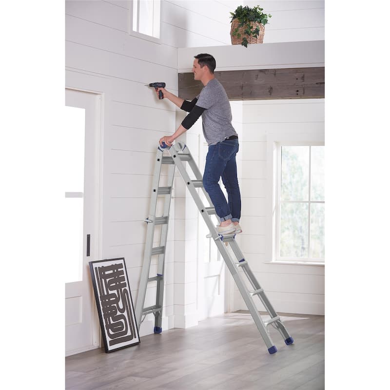 COSCO 18 foot Reach Height Aluminum Multi-Position Ladder - 18 Foot Reach