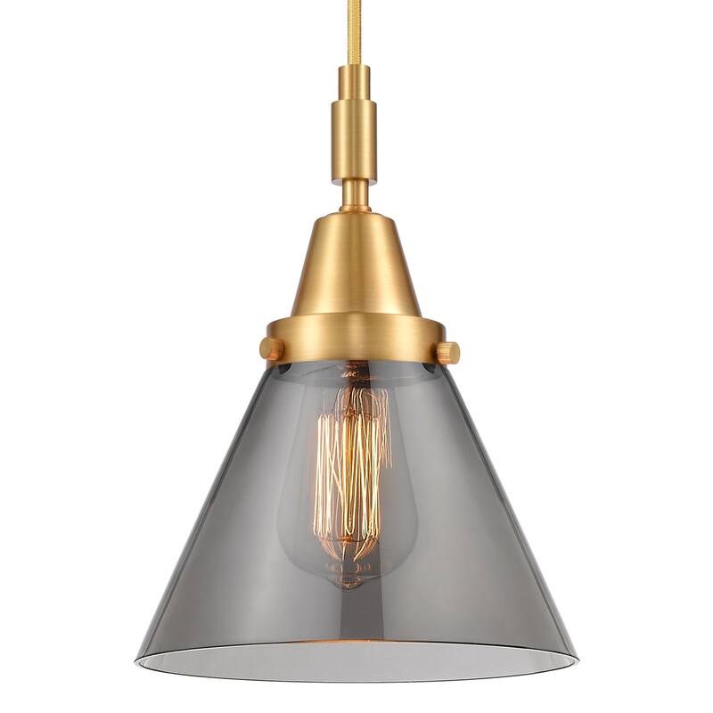 Innovations Lighting 447-1P-G43 Cone 8" Wide Mini Pendant with Light - Satin Gold