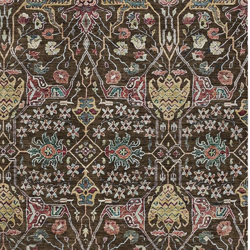 HomeRoots Floral Transitional Rectangle Outdoor Rug