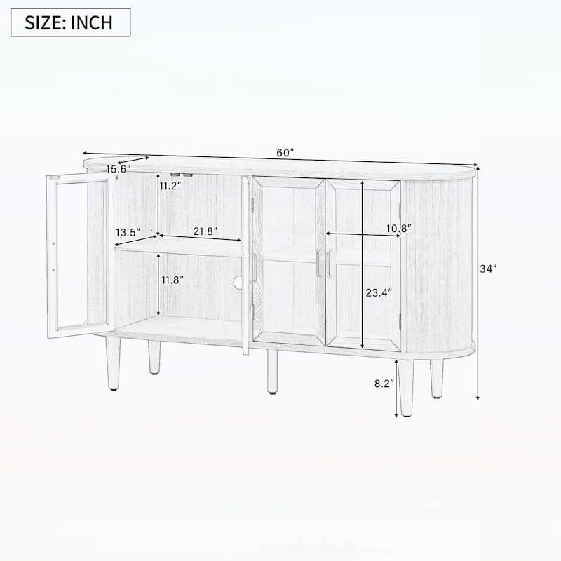 Farmhouse Sideboard Cabinet with Ample Storage,for Kitchen,Dining Room,Living Room and Entryway