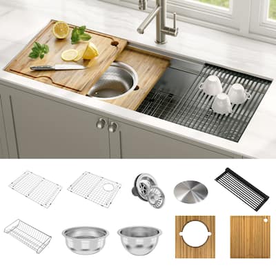 KRAUS Kore Workstation Undermount Stainless Steel Kitchen Sink