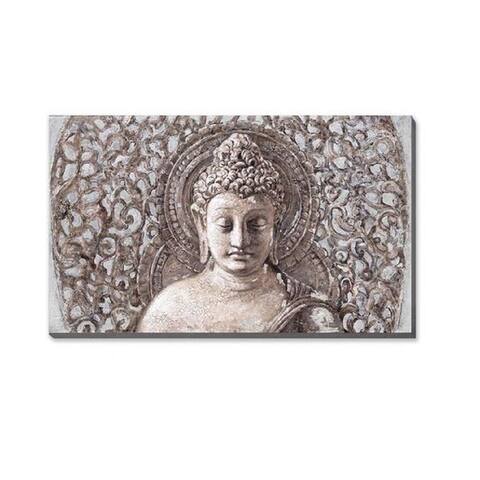 Buddha II Hand-painting Wall Art - Grey